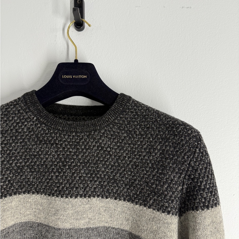 Kenneth Cole New York Charcoal and Light Gray Wool Crewneck Sweater